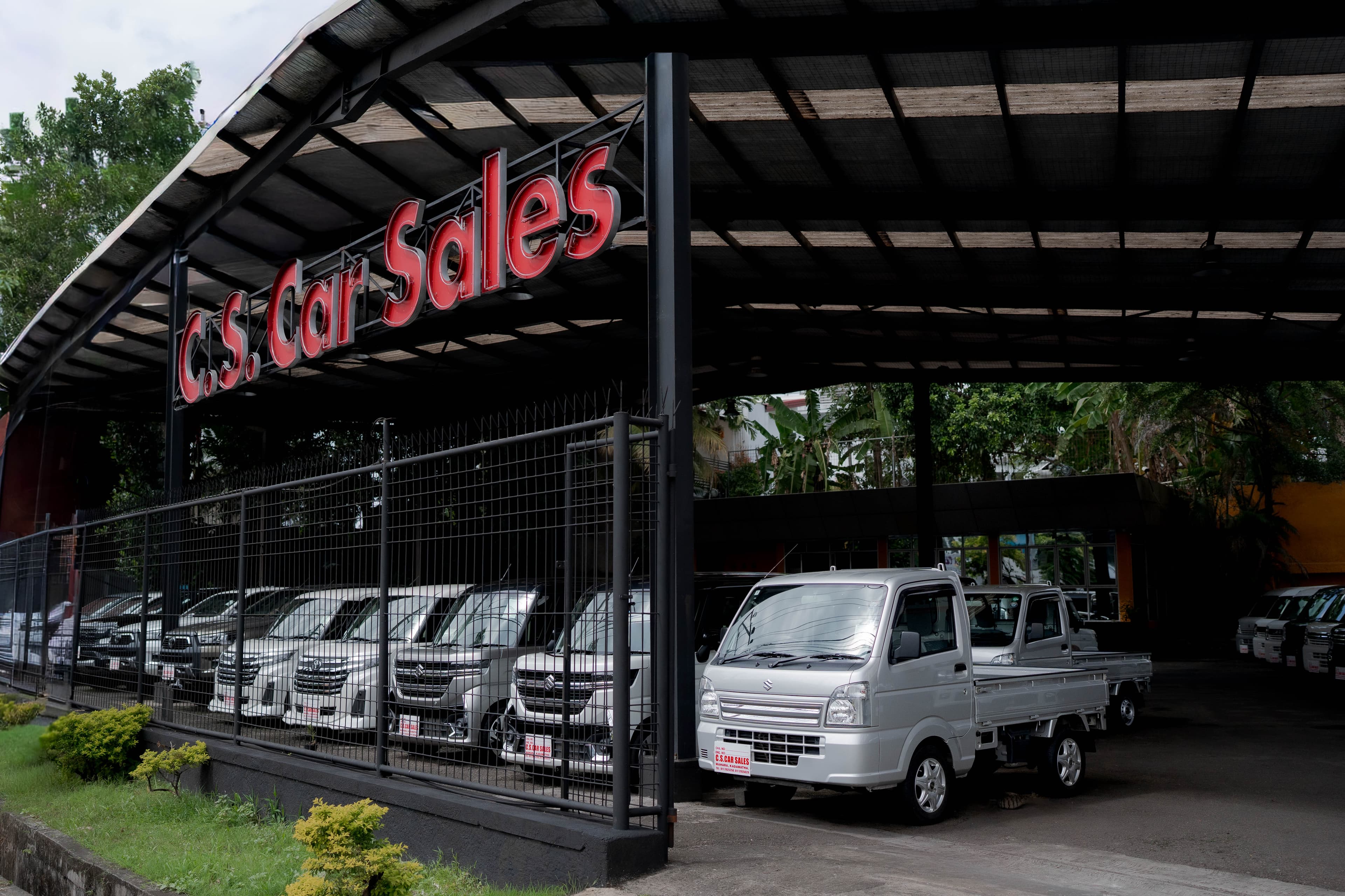 C.S. Car Sales signage above the Kadawatha showroom yard